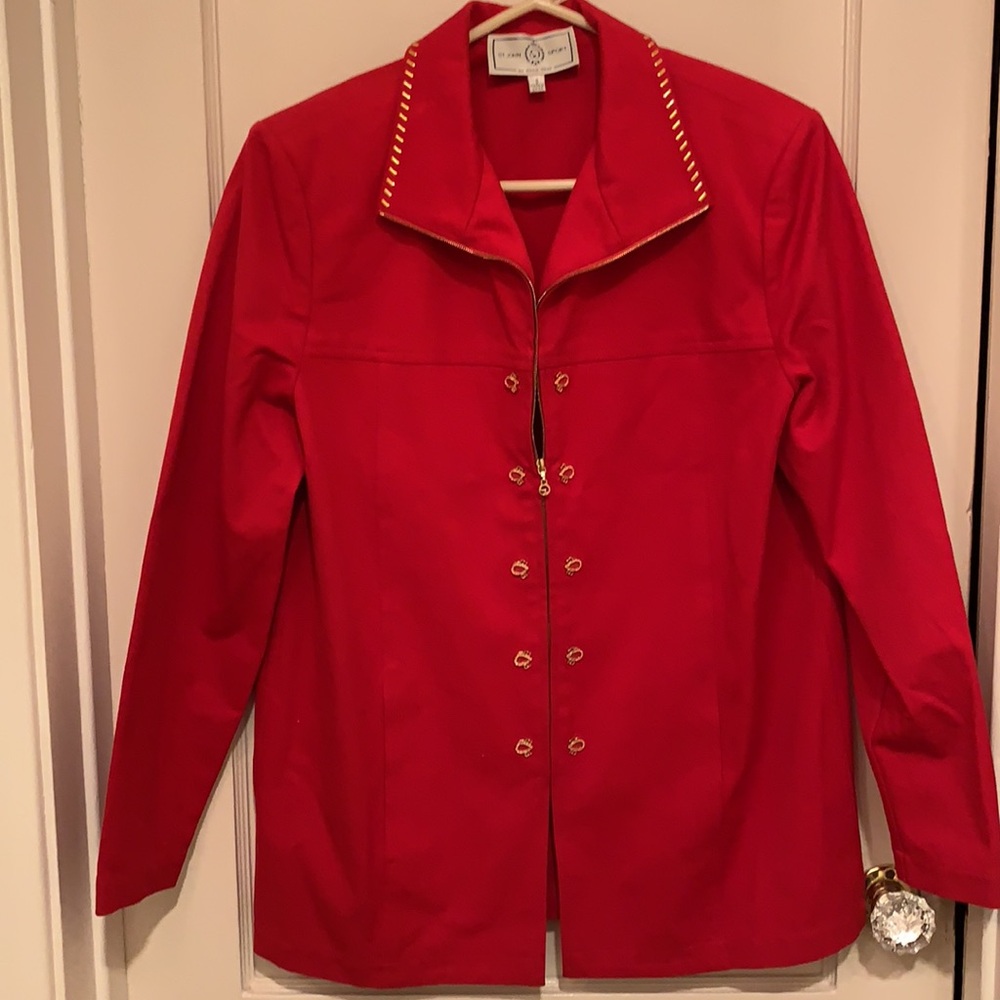 ST. JOHN SPORT RED JACKET BY MARIE GRAY SZ S